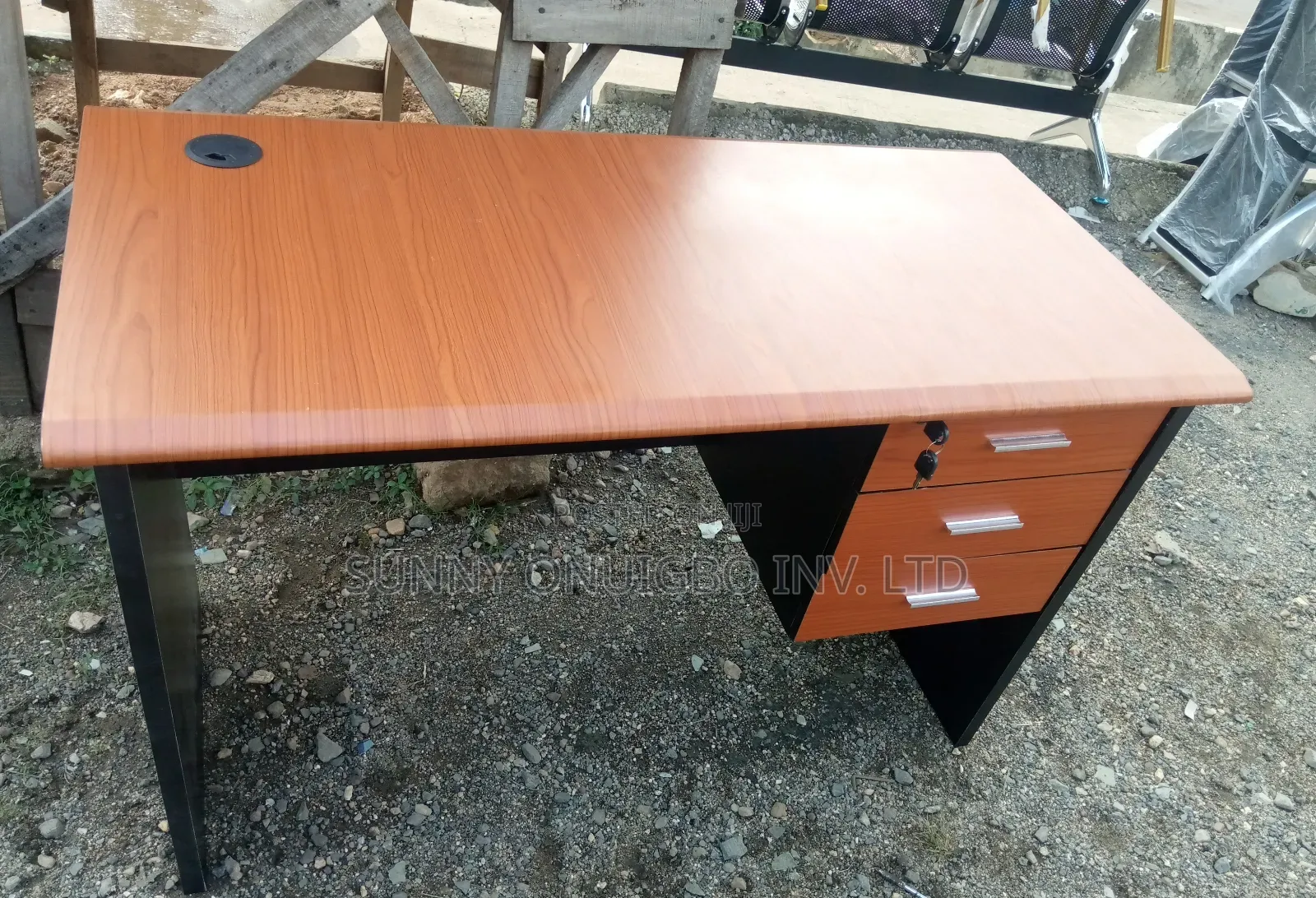 Office Table Desk With Attached Drawers