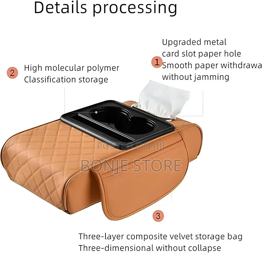 Universal Arm Rest Cover With Tissue Box Organiser