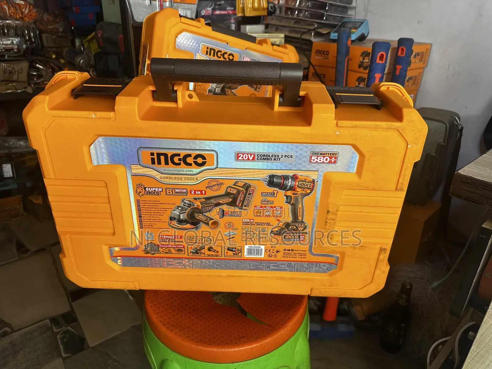 2 in 1 Ingco Combo Kit ( Cordless Angle Grinder and Impact Drill 66nm)