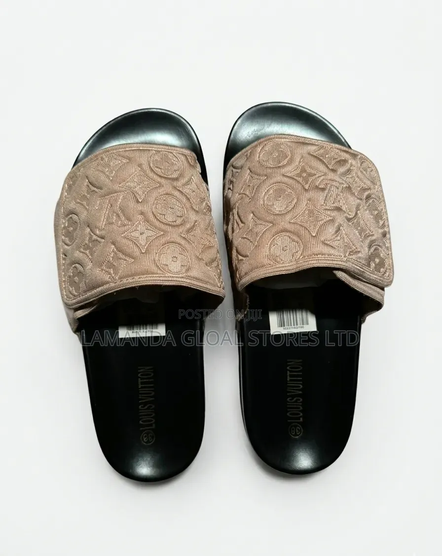 Designer Monogram Embossed Comfort Slides