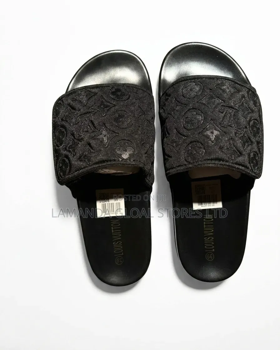 Designer Monogram Embossed Comfort Slides