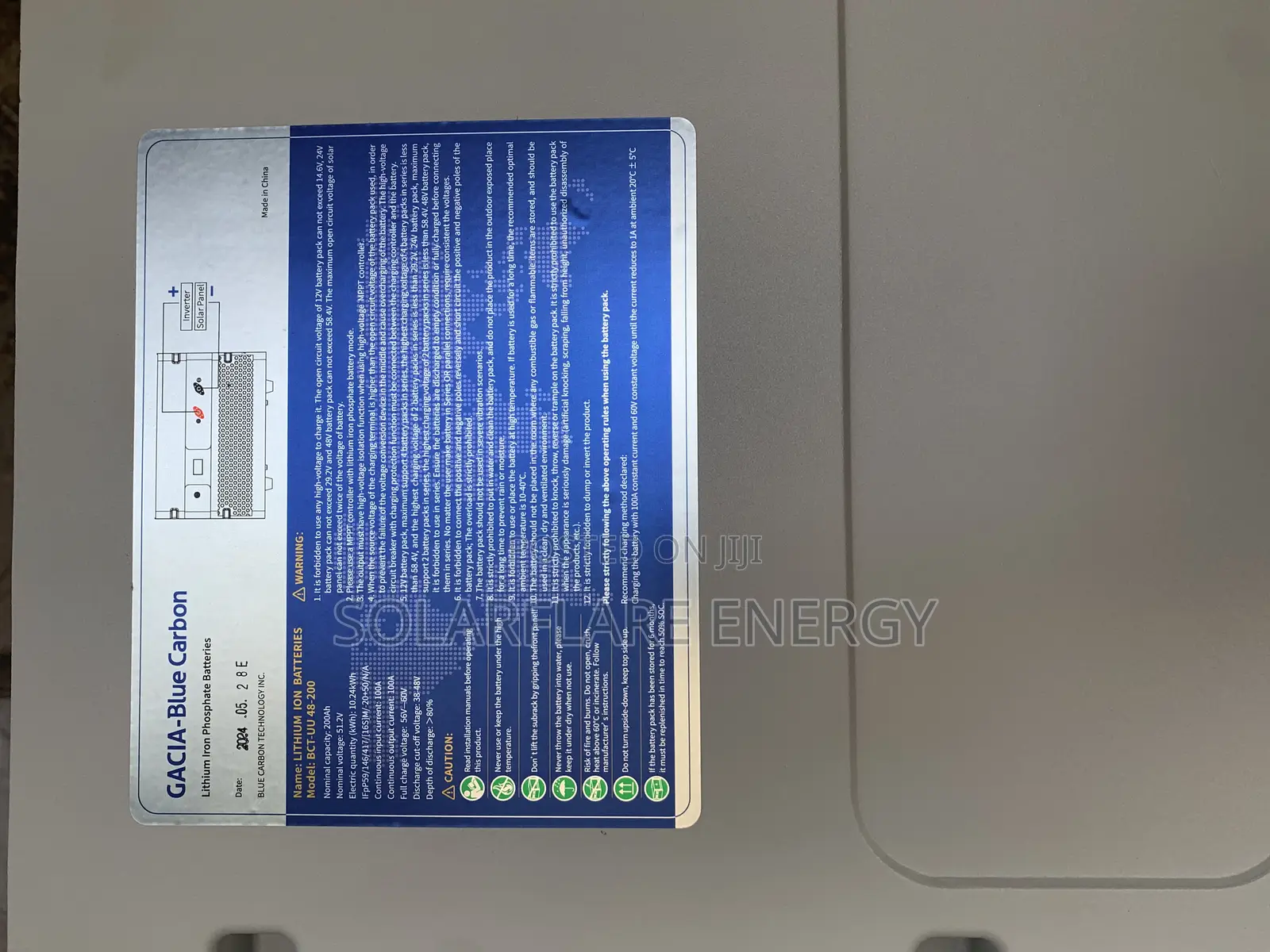 10kw Blue Carbon Lithium Battery