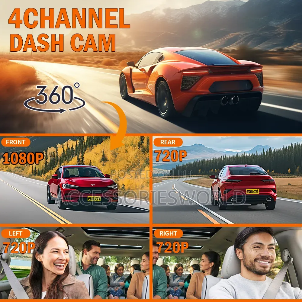 Multi-Ch 4-Channel 1080p Full Hd Dash Camera