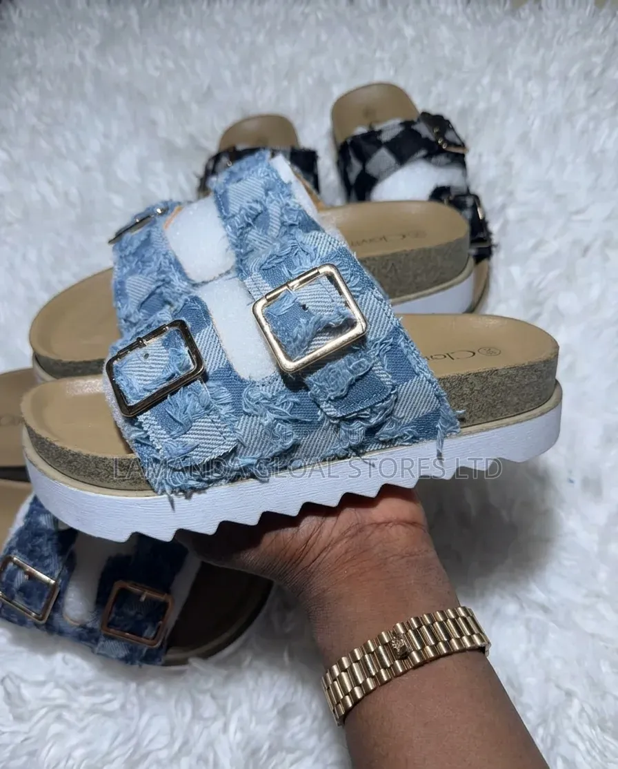 ​Clove Fringed Denim Platform Sandals