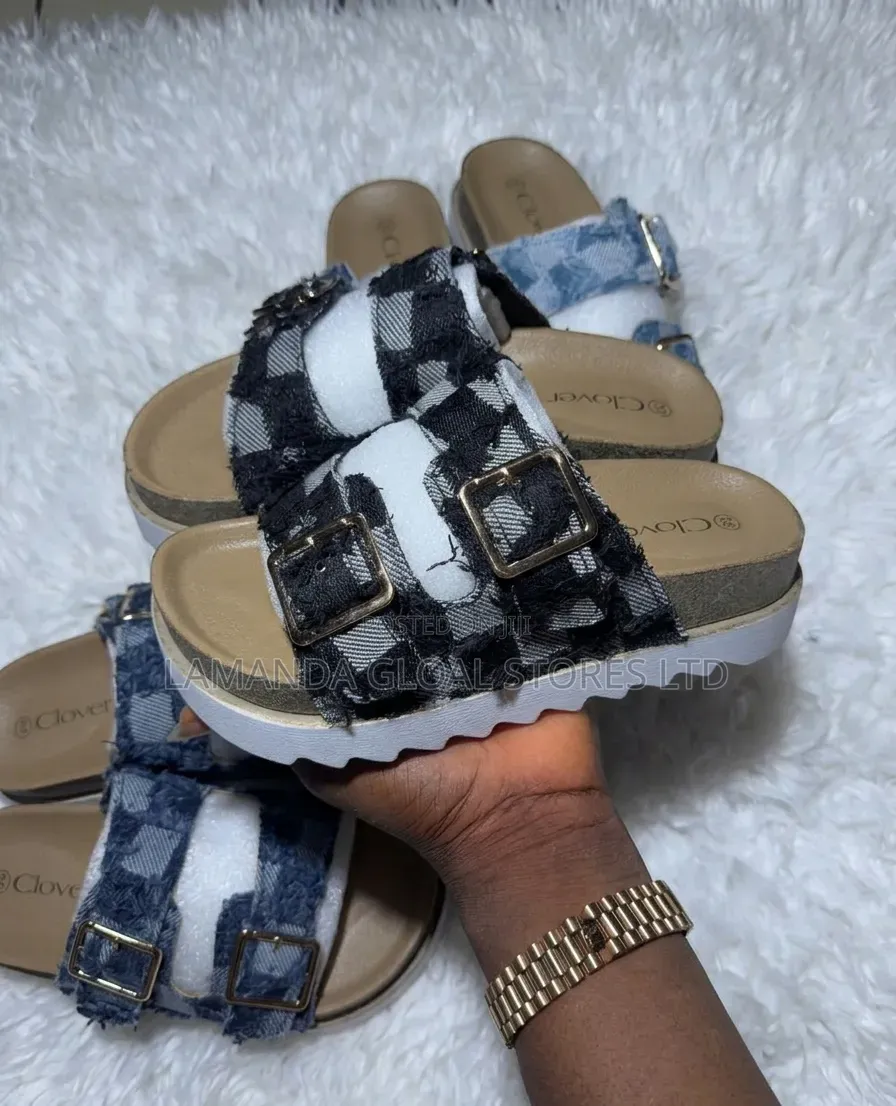 ​Clove Fringed Denim Platform Sandals