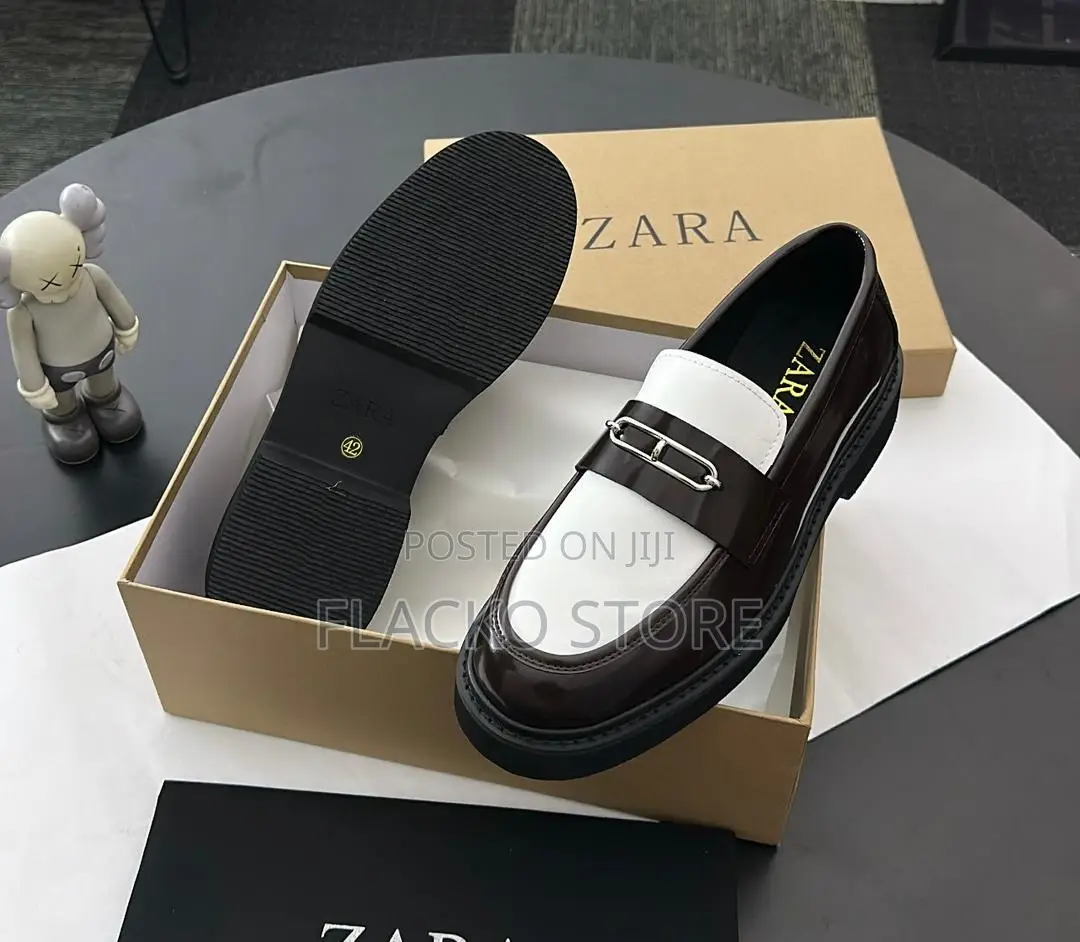 Original Zara Patent Leather Chunky Loafers Shoes