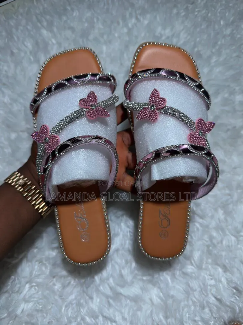 Elegant Butterfly Embellished Rhinestone Flat Sandals