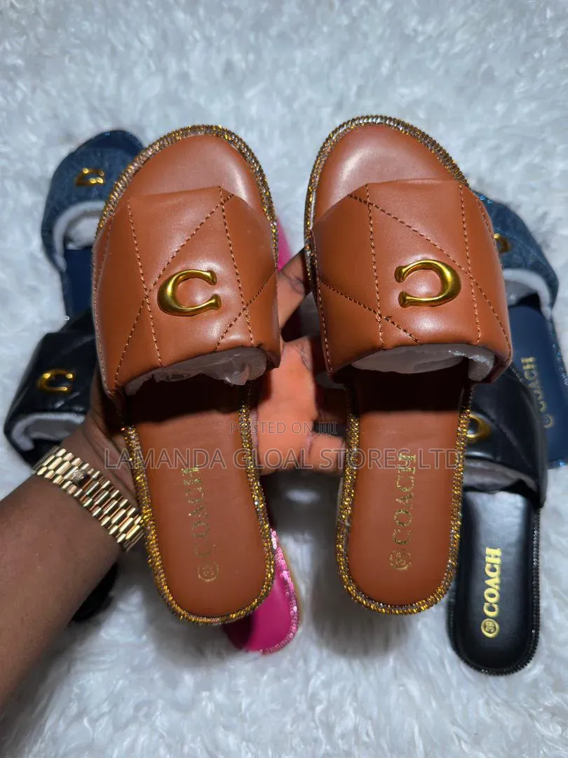 Premium Coach Inspired Quilted Slides