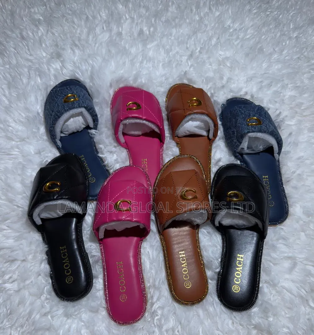 Premium Coach Inspired Quilted Slides