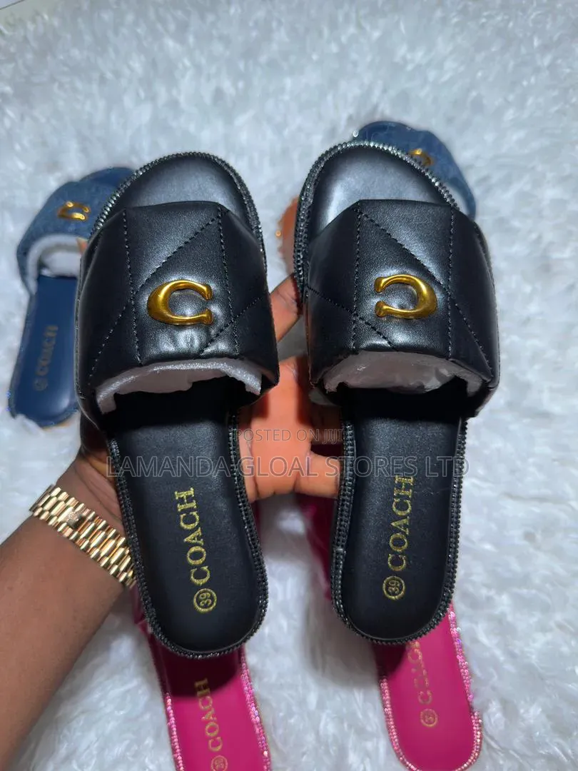 Premium Coach Inspired Quilted Slides