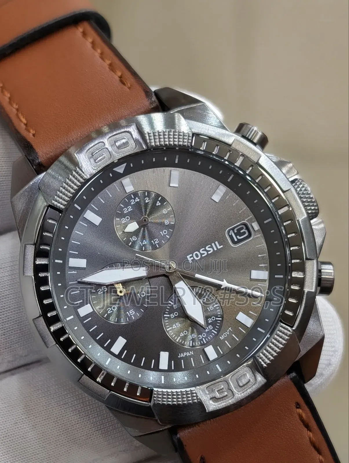 Fossil Chronograph Brown Leather Strap, Men's Luxury Wristwatch