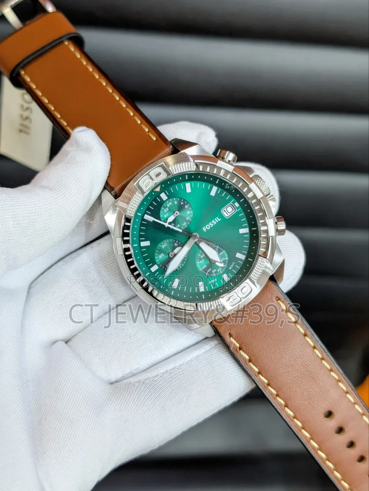 Fossil Chronograph Brown Leather Strap, Men's Luxury Wristwatch