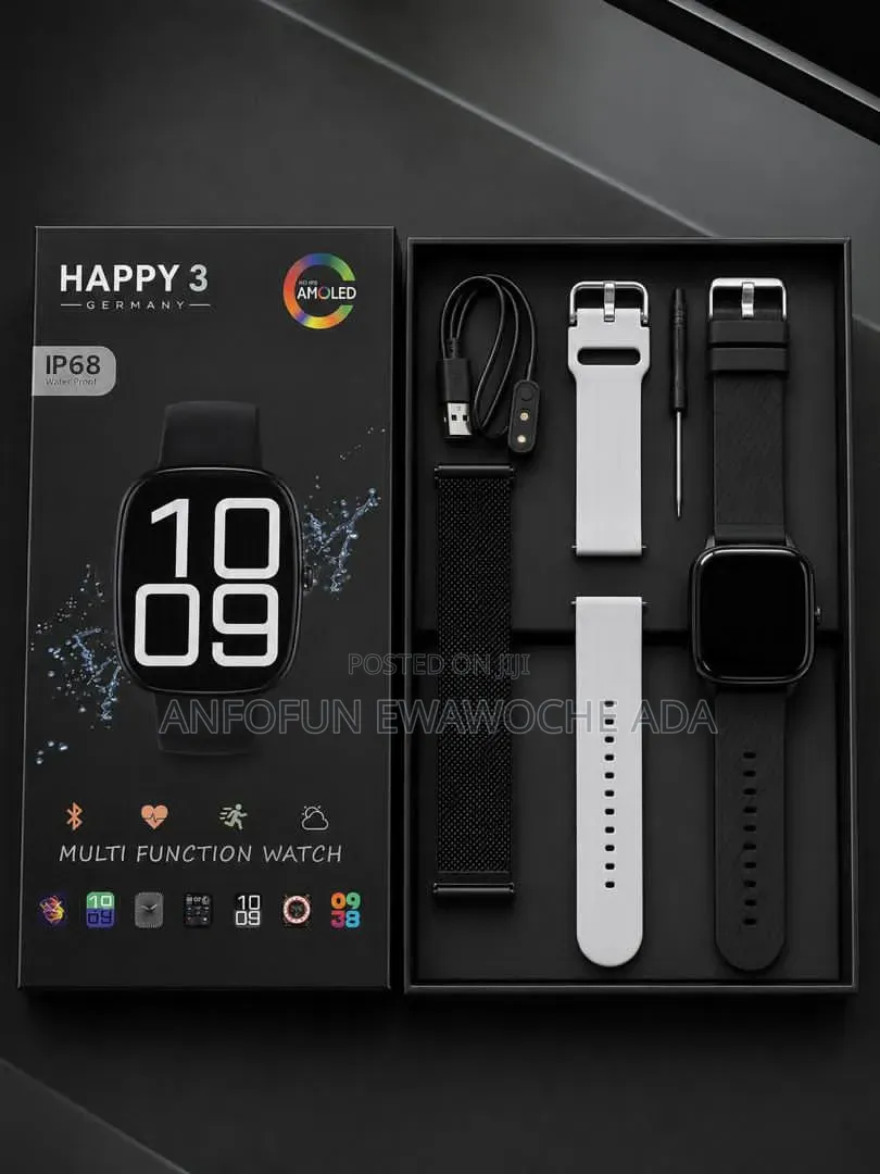 Happy 3 ( Ip68 Water Resistance ) Smartwatch