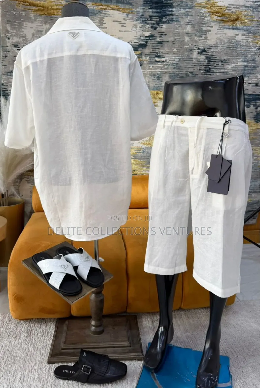 *Original Prada Irish Pure Linen Set Available in Store M —— XXL