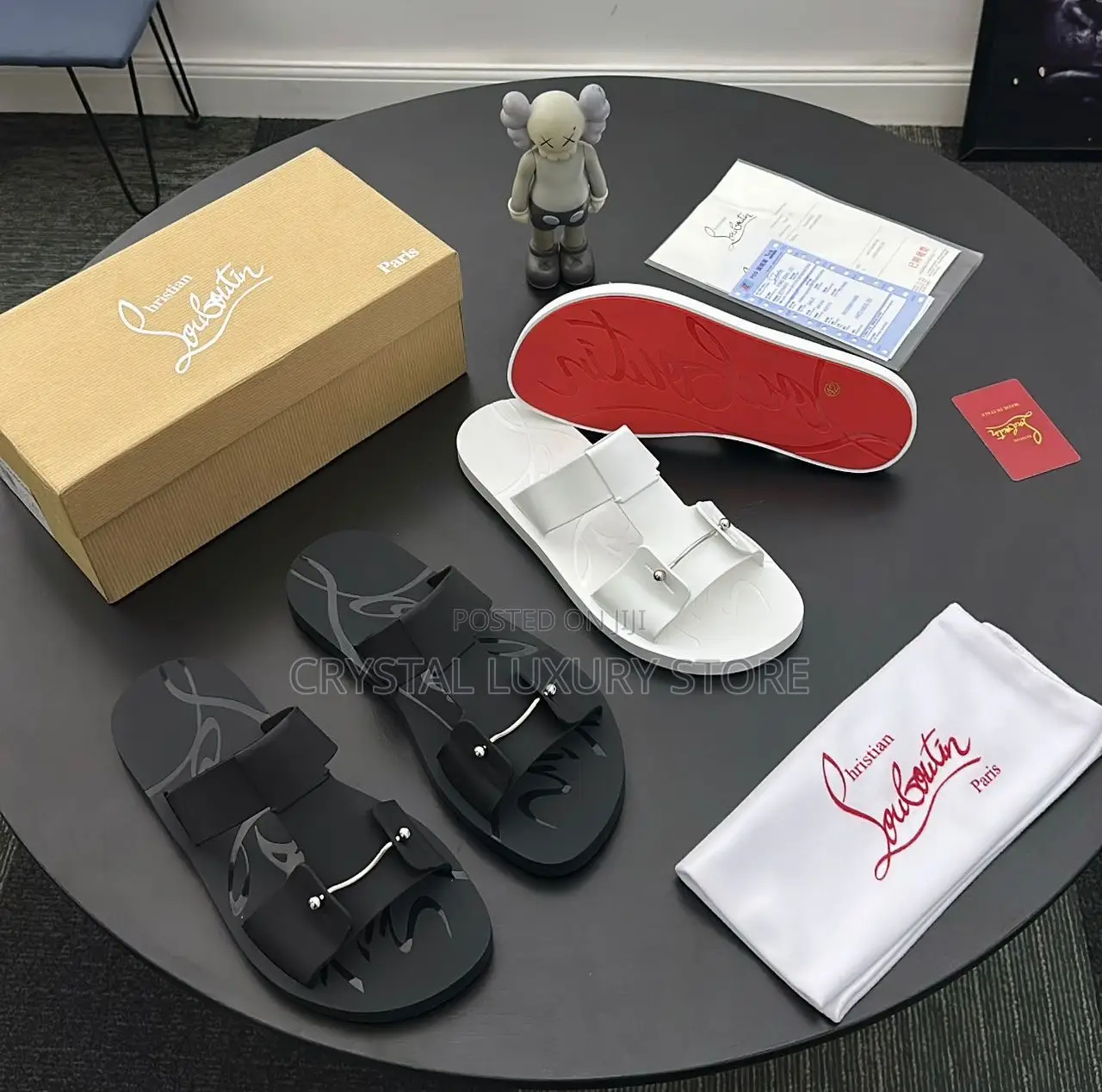 Christian Louboutin Quality Luxury Men Genuine Leather Pams