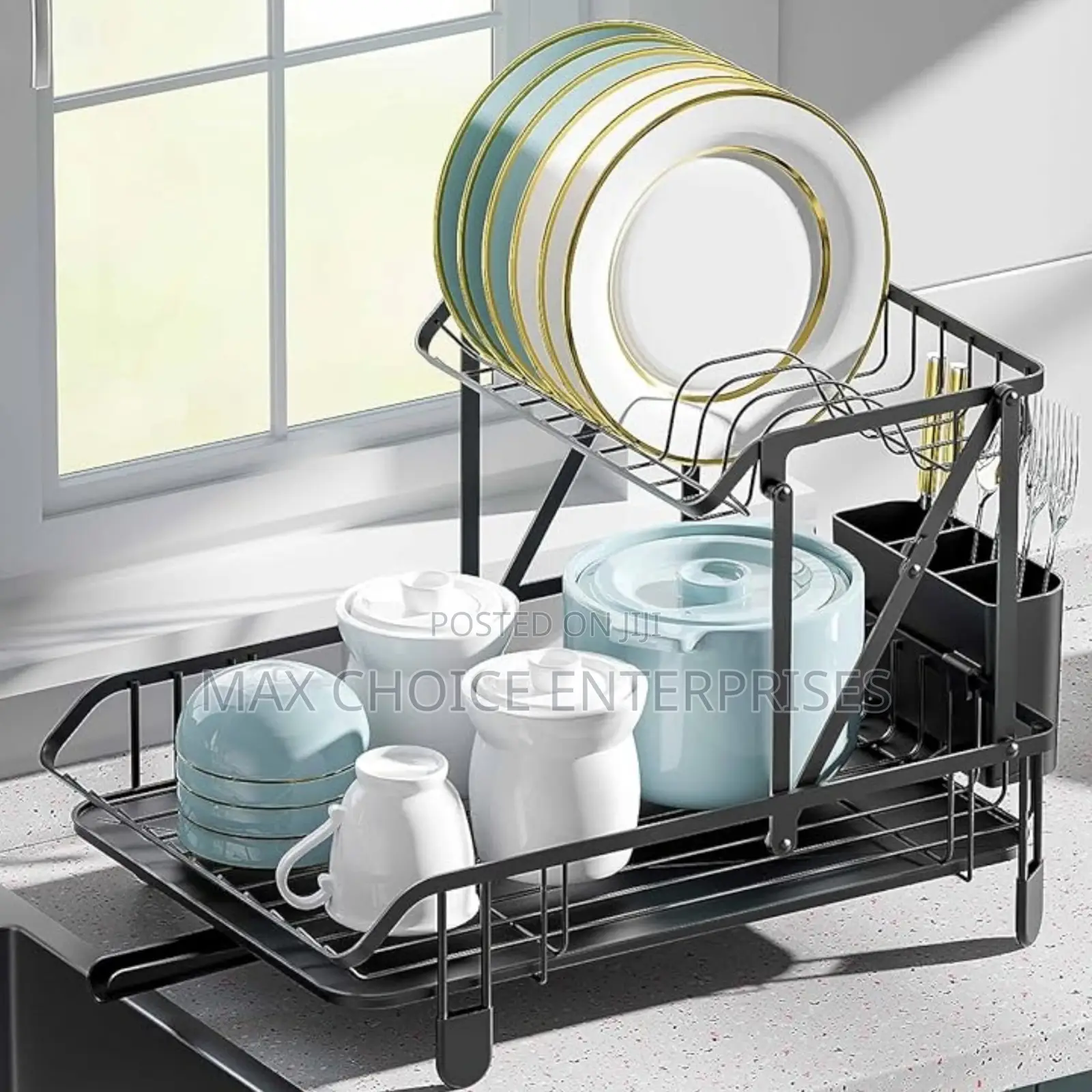 2 Tier Stainless Steel Multifunctional Dish Drying Rack