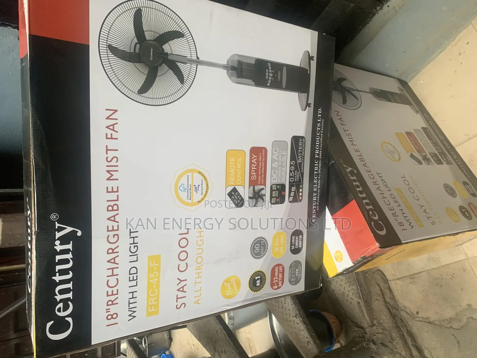 Mist Fan - Century 18inches/ Rechargeable Fan