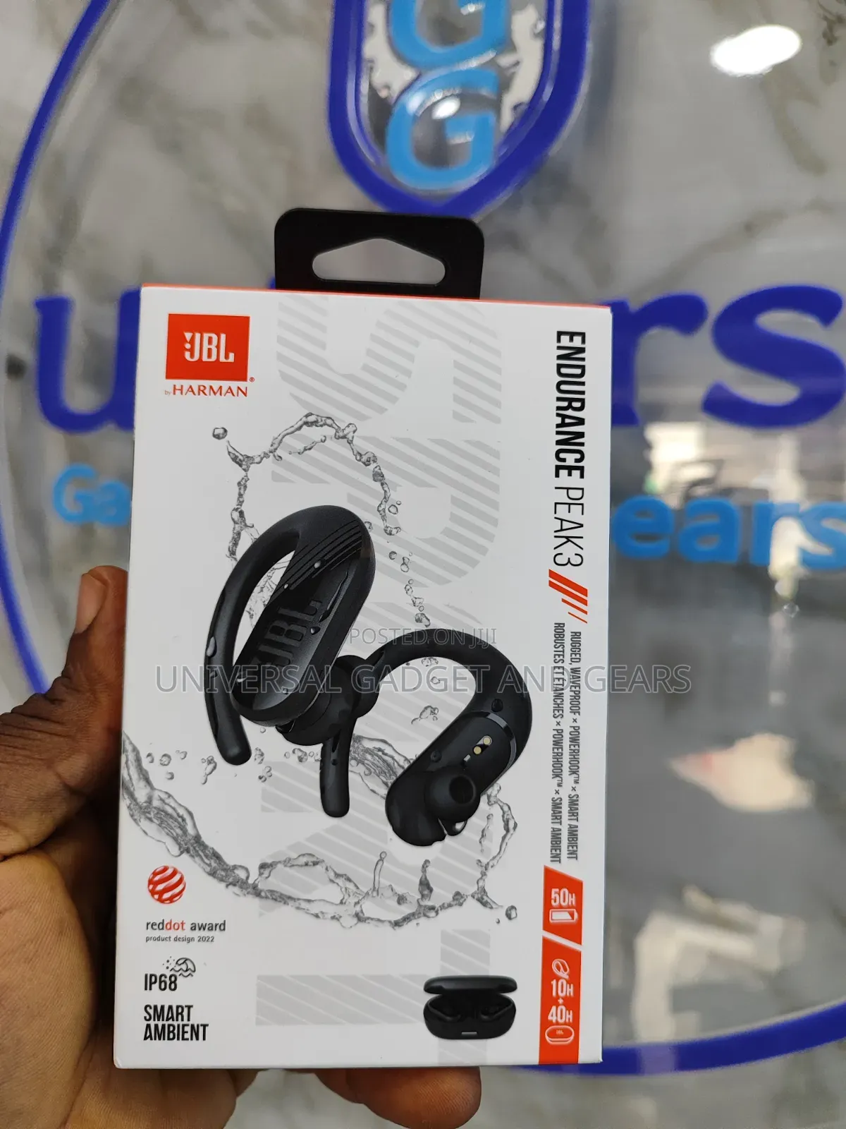 JBL Endurance Peak 3 Wireless Active Earphones With Ip68 -Black
