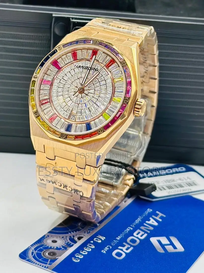 High Quality Luxury Hanboro Chain Wristwatch With Stones