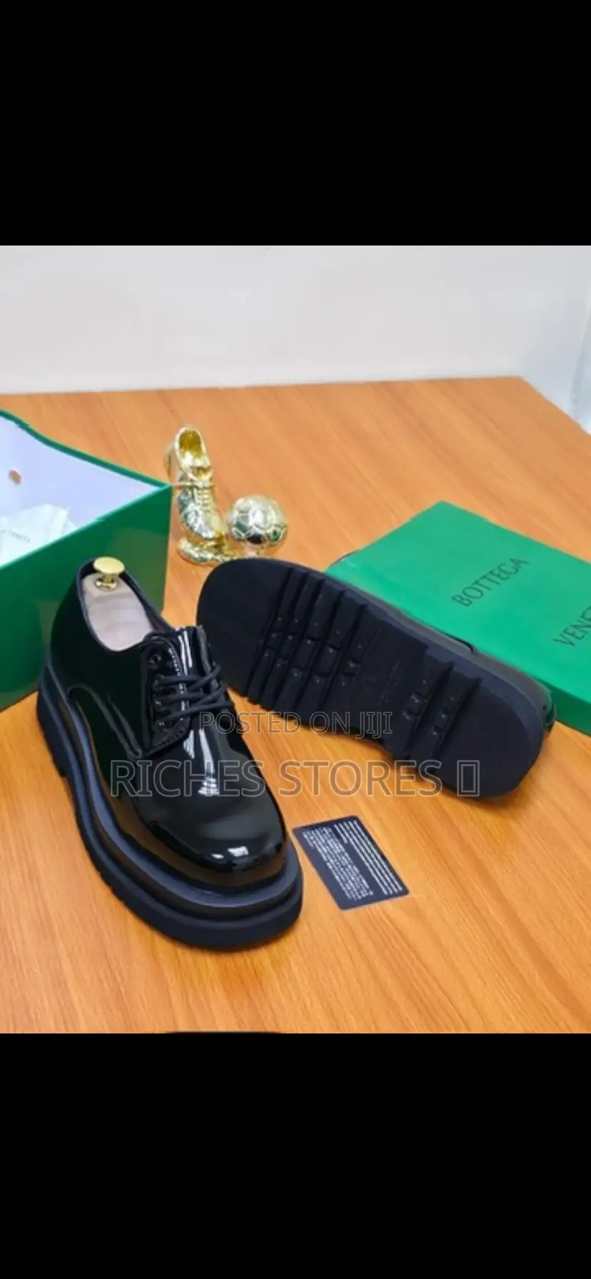 Patent Leather Bottega Lace Up Double Sole Boots