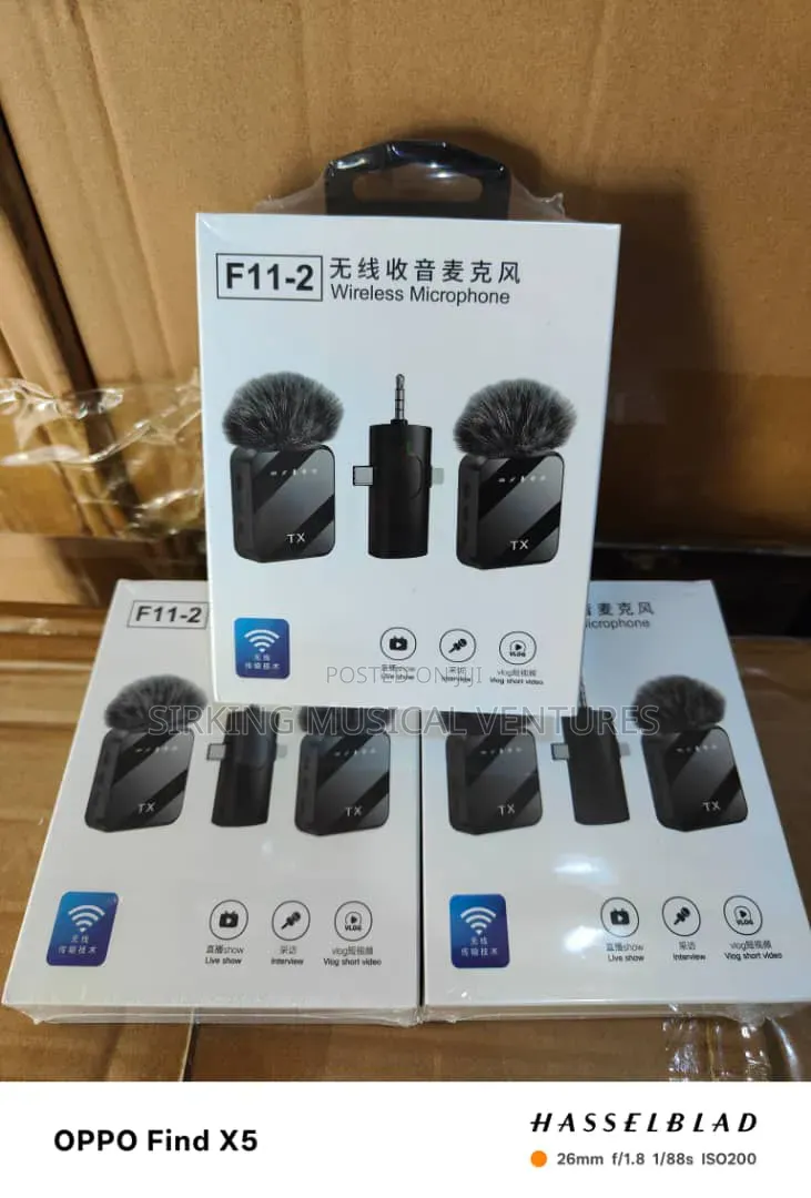F11-2 Dual Noise Cancelling Wireless Microphone With 3 in 1 Receiver