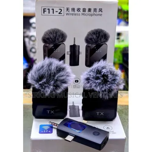 F11-2 Dual Noise Cancelling Wireless Microphone With 3 in 1 Receiver