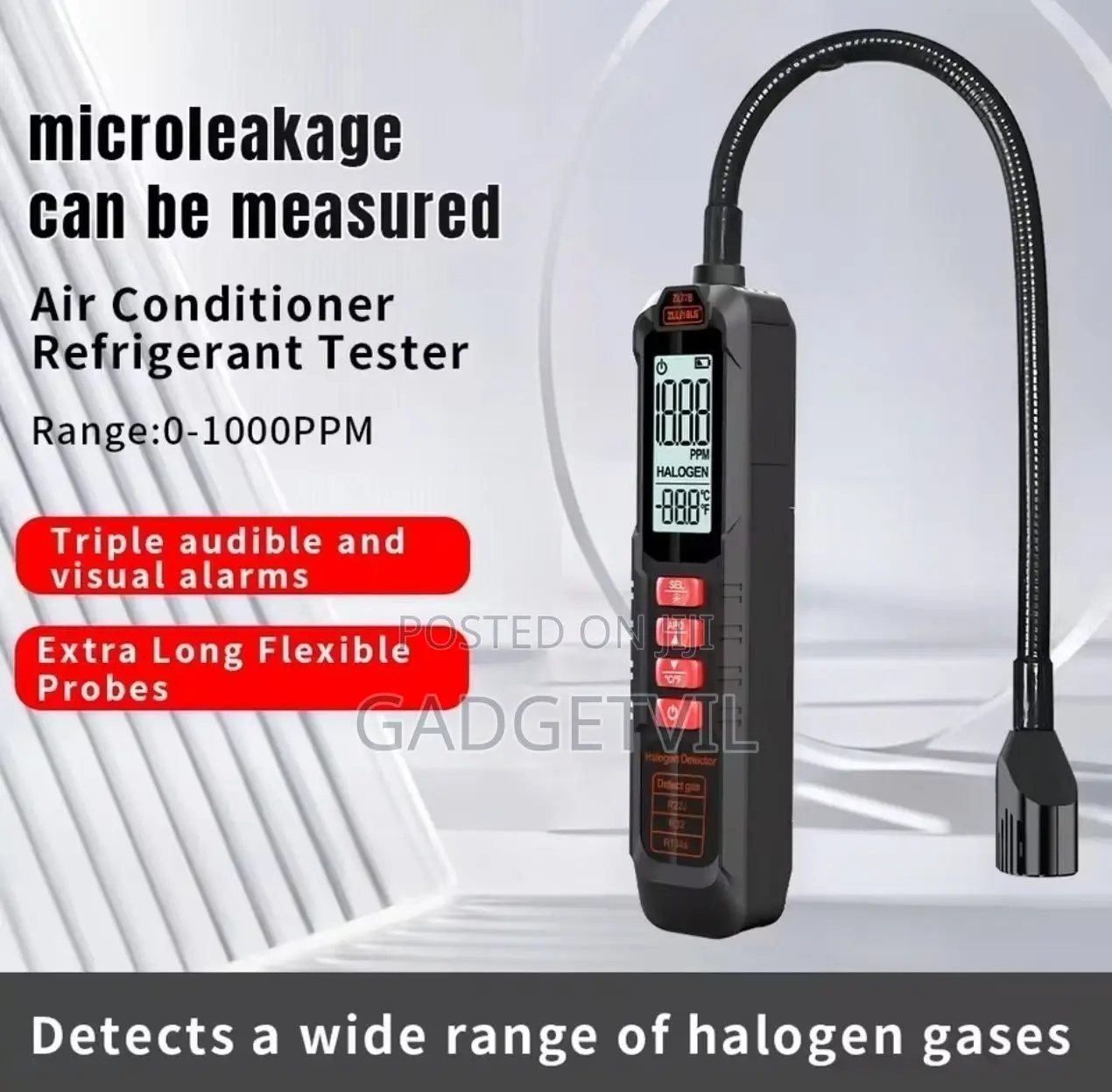 Portable Digital Halogen Gas Leak Detector