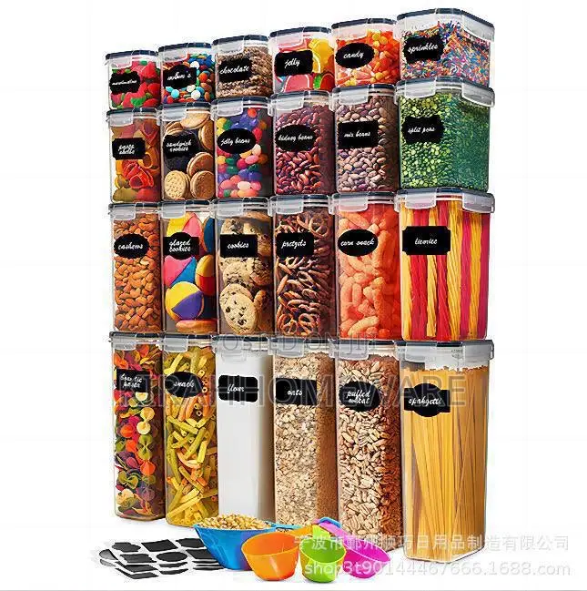 24pcs Airtight Container With Label Stickers and Measuring Spoons