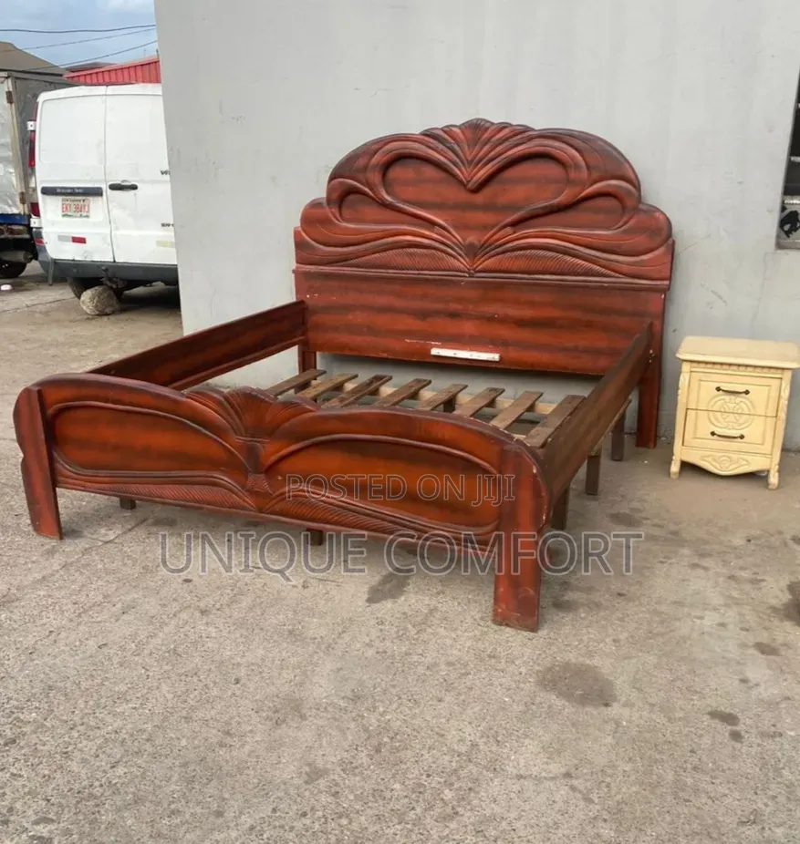 Top Quality 6 by 6 Royal Wooden Bedframe With Side Drawer