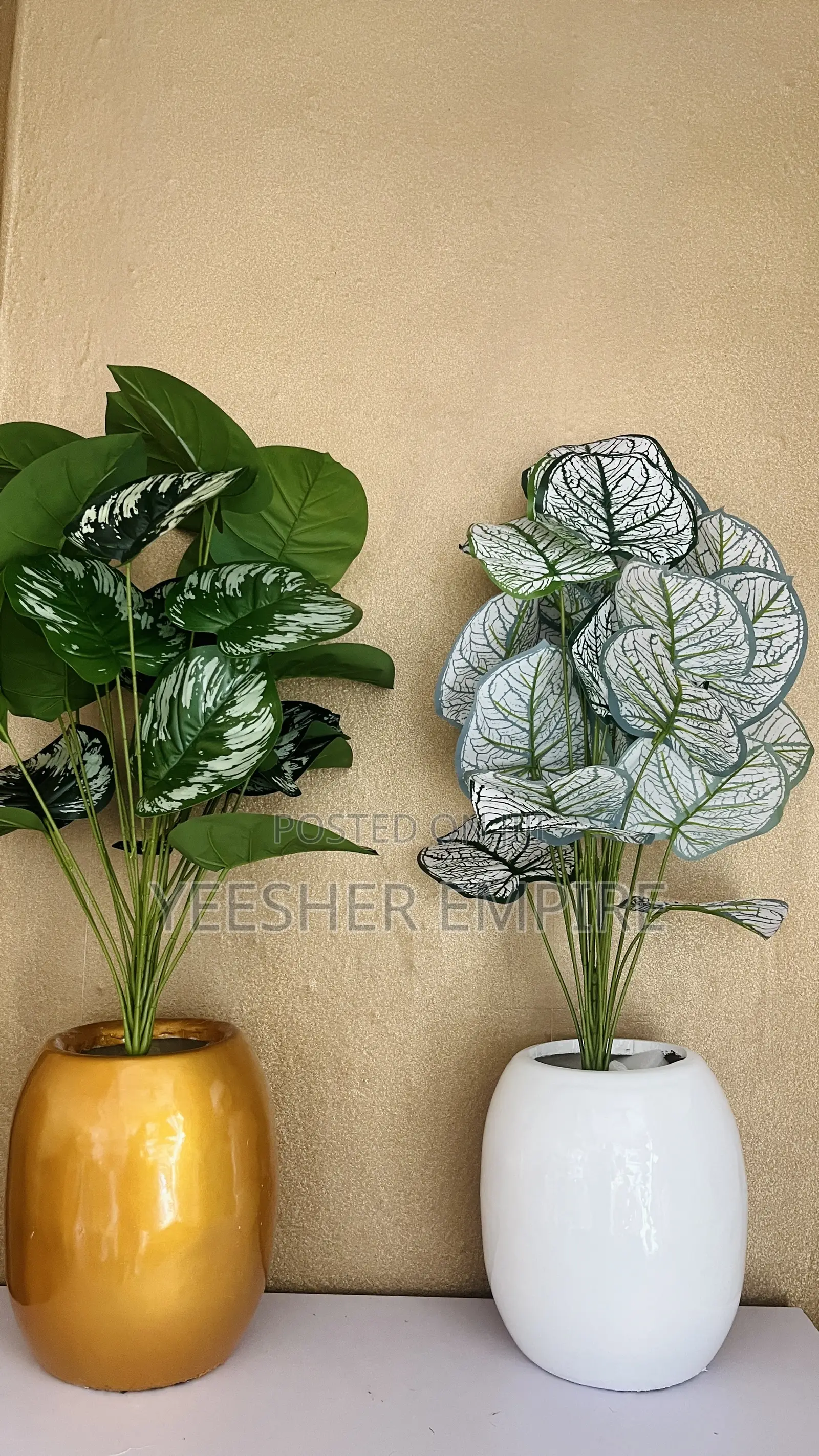 Artificial Plant in Fibre Vase
