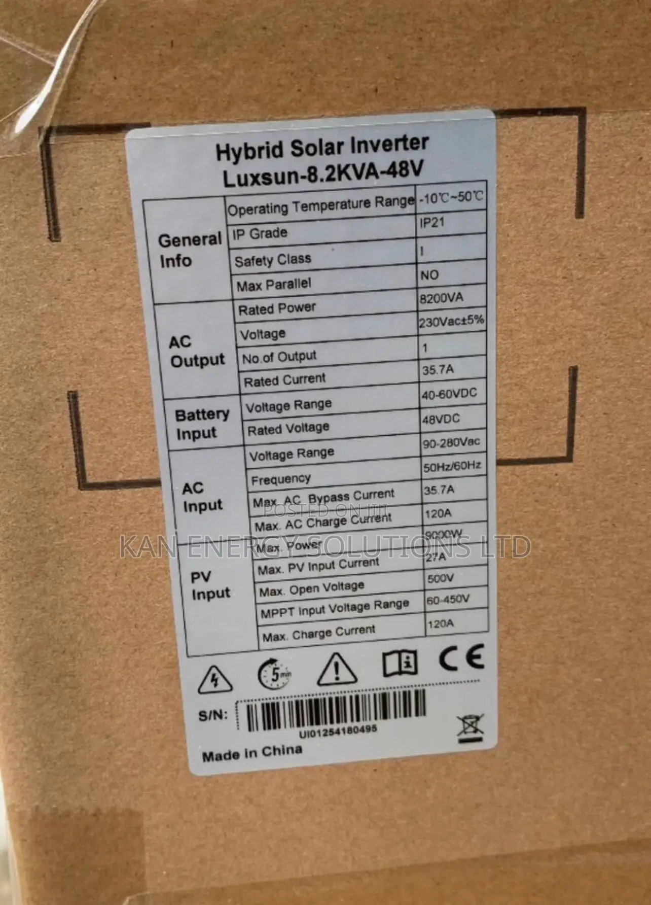 8.2kva - 48v Luxsun Hybrid Inverter