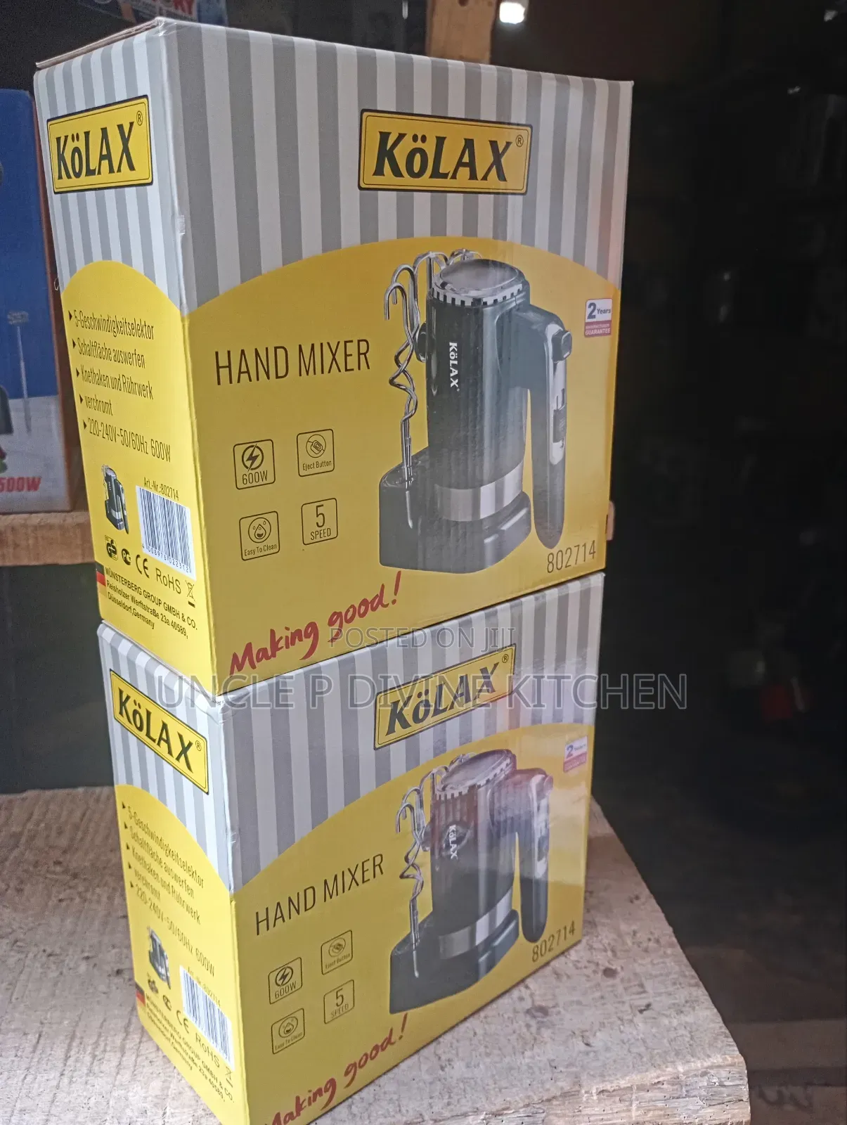 Kolax 5 Speed Hand Mixer, 600w.