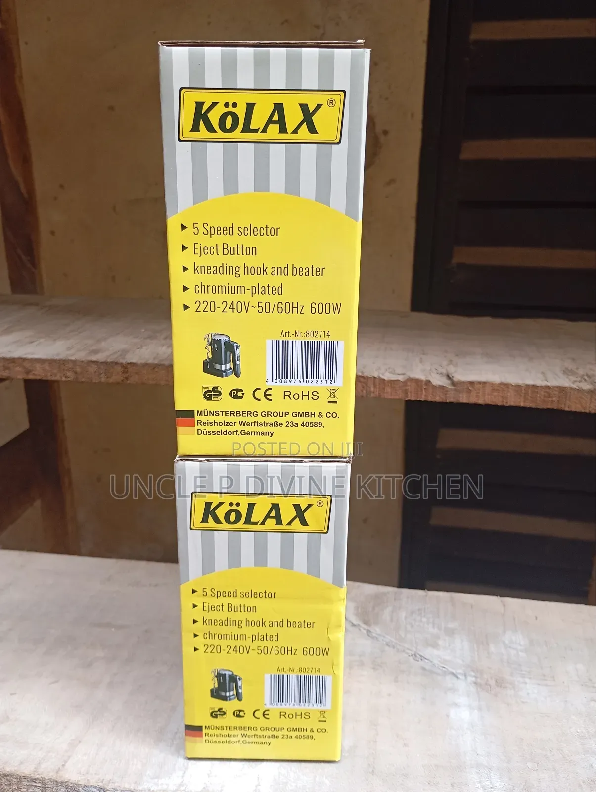 Kolax 5 Speed Hand Mixer, 600w.