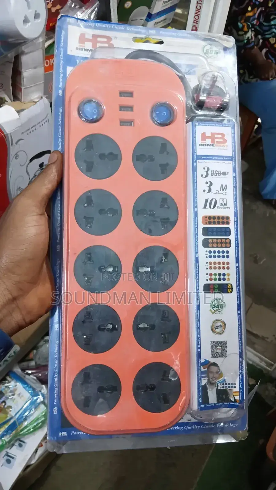 10 Ports Extension Socket With Usb Ports