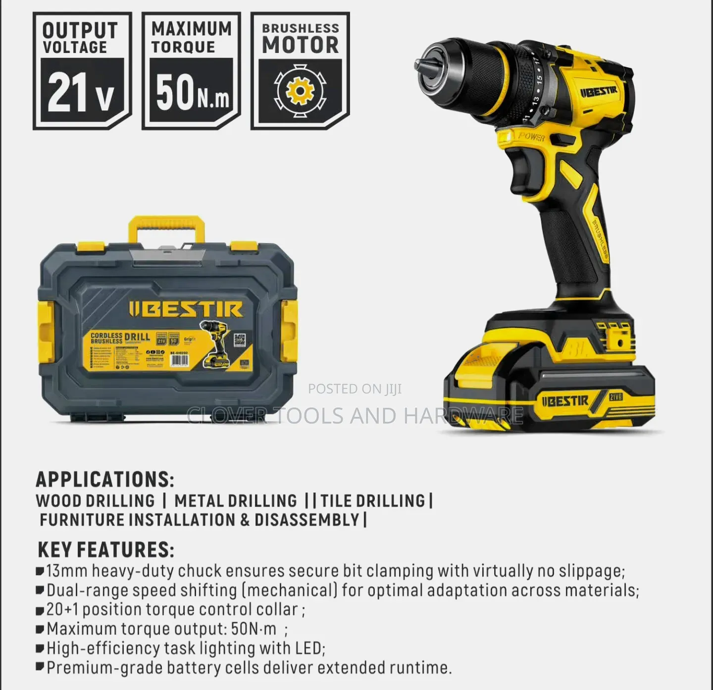 Iibestir 21v Brushless Cordless Drill Be-610202
