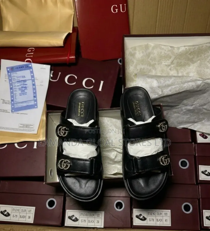 Premium Designer Double-Strap Slides - Luxury Boxed Footwear