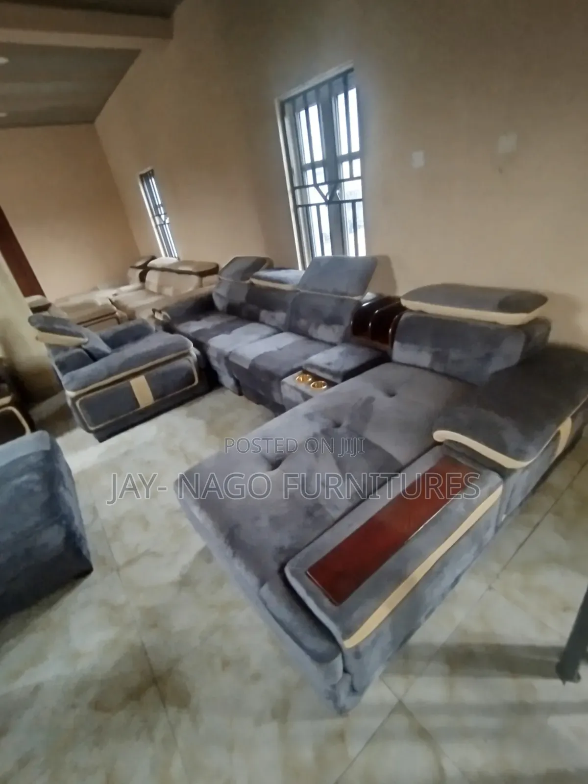 Fabric L Shape Sofa Chair