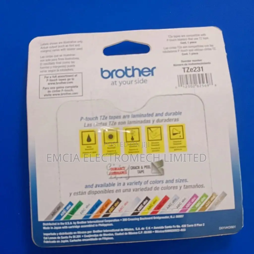 Brother P-Touch Tze-231 Label Tape Print on | 12mm (1/2")