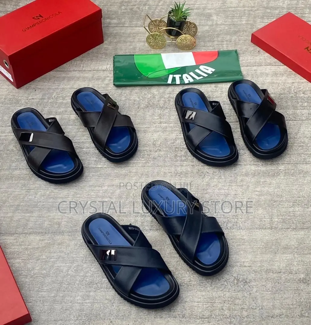 Giampieronicola Quality Luxury Men Genuine Leather Pams