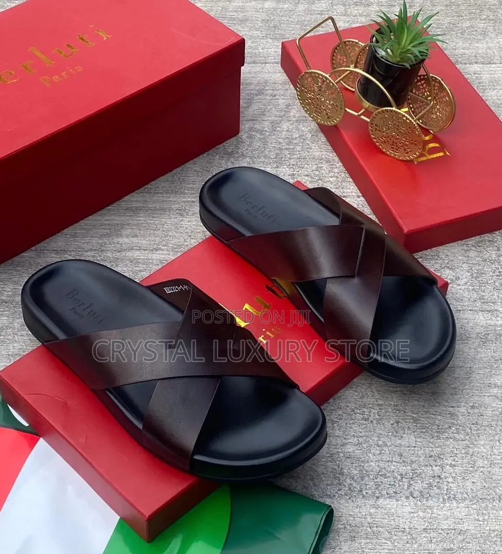 Berluti Quality Luxury Men Genuine Leather Pams