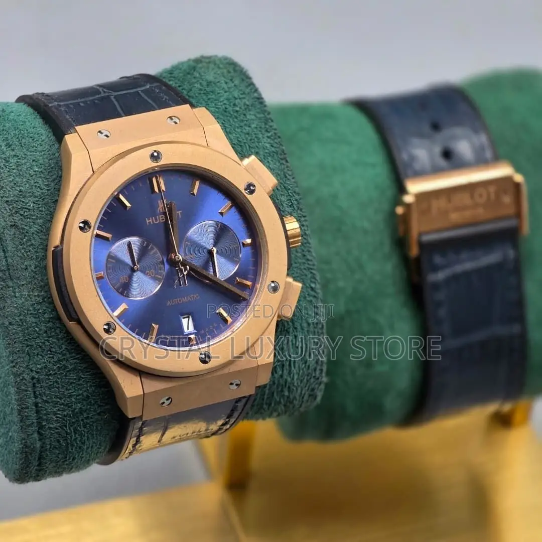 Hublot Quality Luxury Men Genuine Leather Automatic Engine Wristwatch
