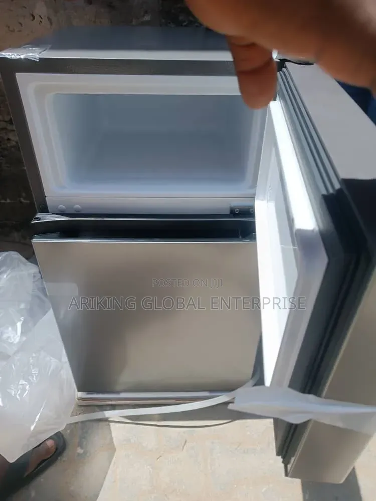 90 Liter Capacity Silver Colour Hisense Double Door Refrigerator.