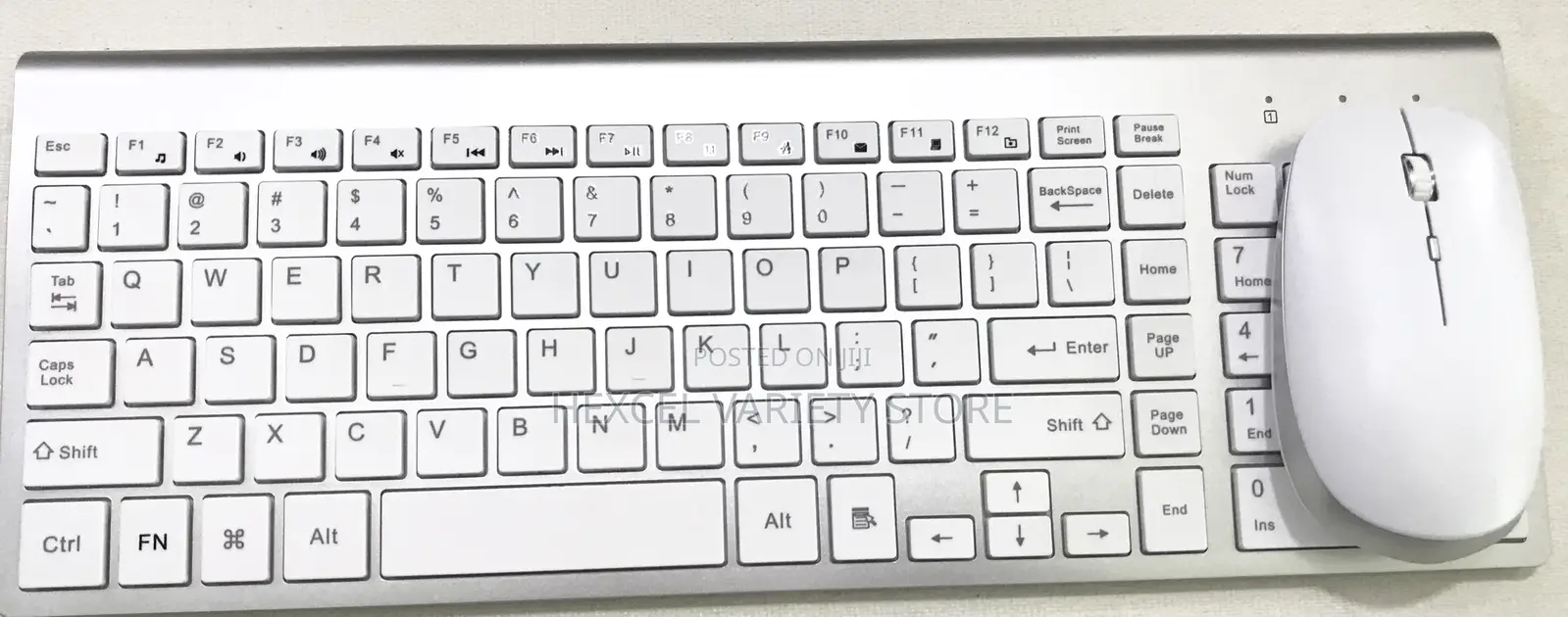 White Wireless Keyboard Mouse Combo