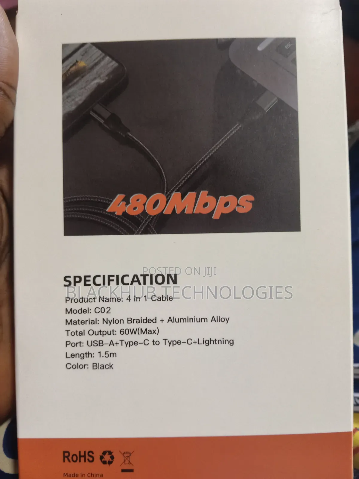Aiva 60w 4-in-1, Usb-a + Type-C to Type-C +Lightning