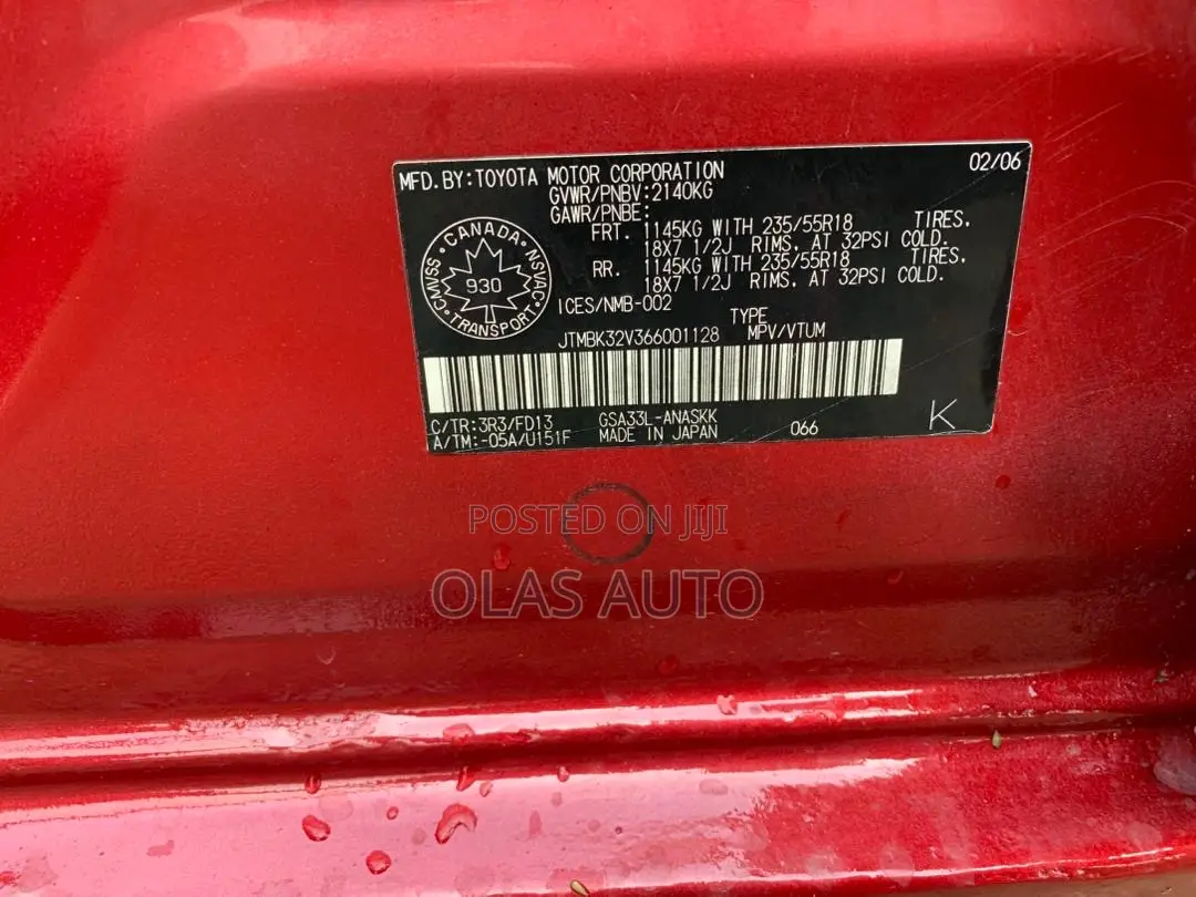 Toyota RAV4 V6 2007 Red