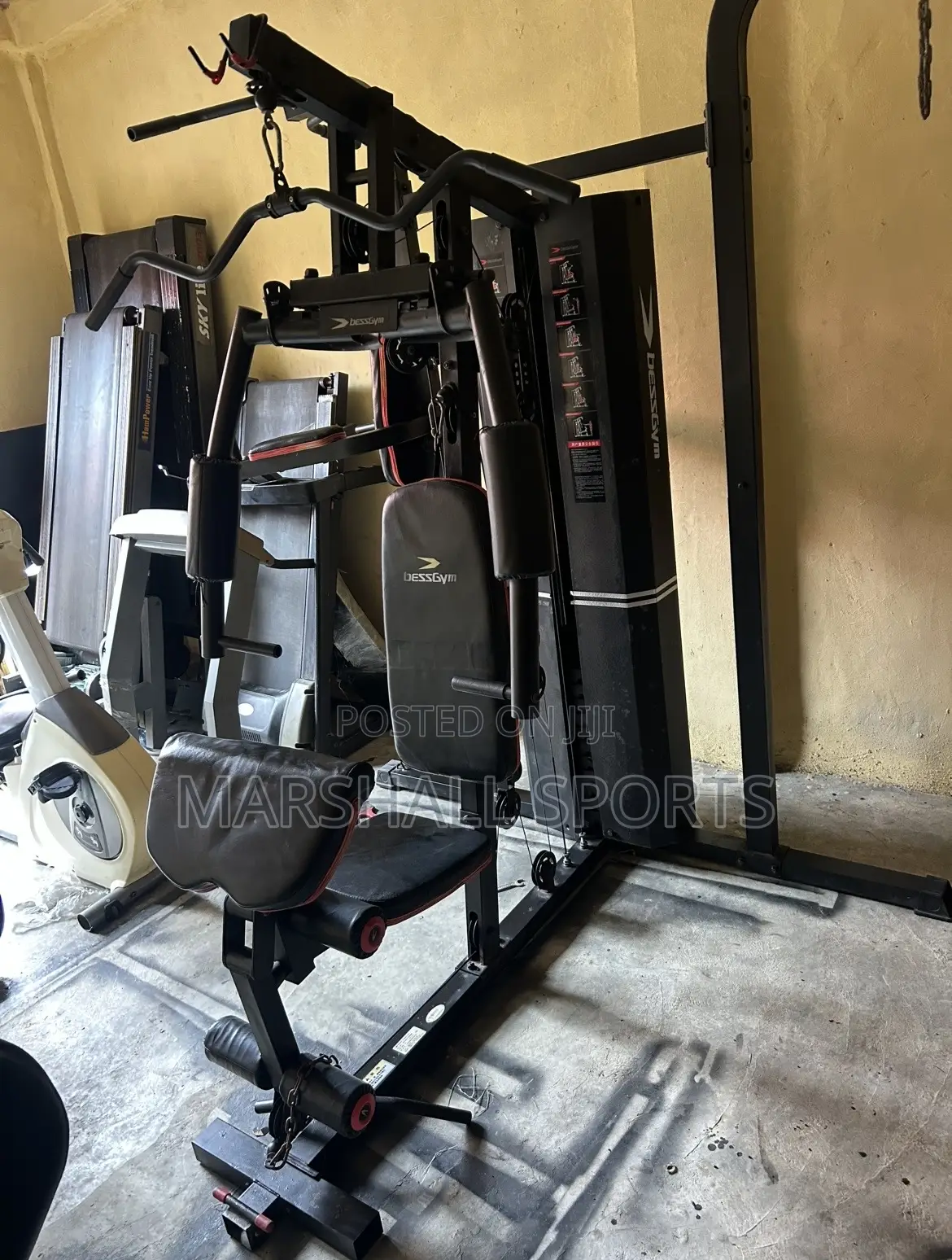 Multi Station Gym With Pull Up Stand and Boxing Bag