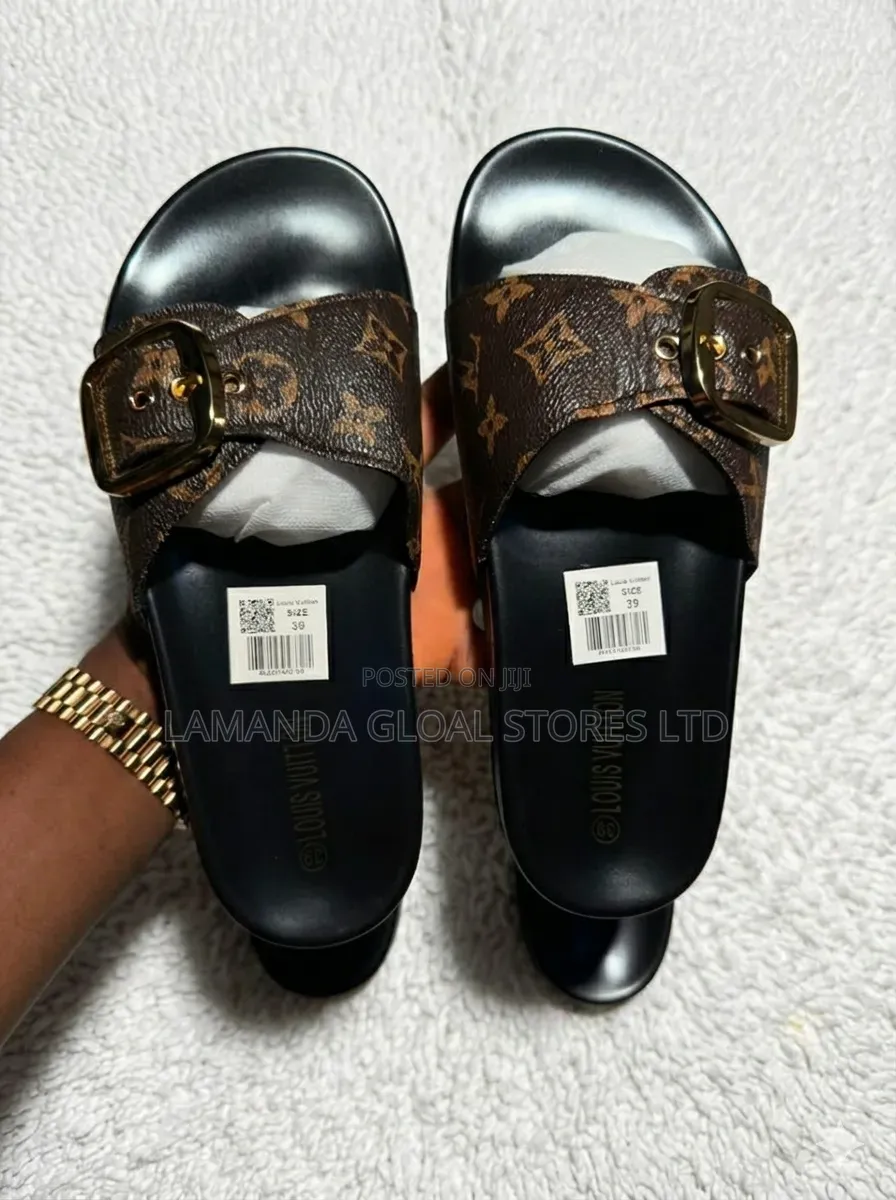 Designer Inspired Buckle Slide Sandals