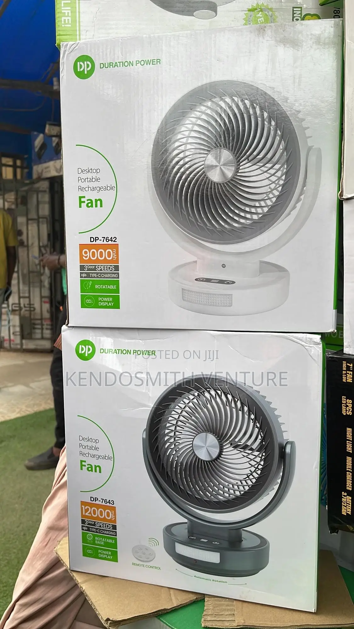 Original Power Rechargeable Desktop Fan Dp-7643 12000mah