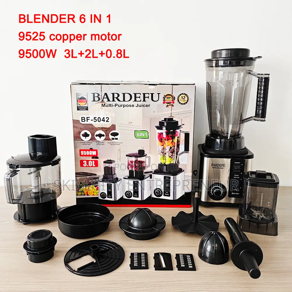 Bardefu 6 in 1 Powerful Stainless Steel Blender 9500w