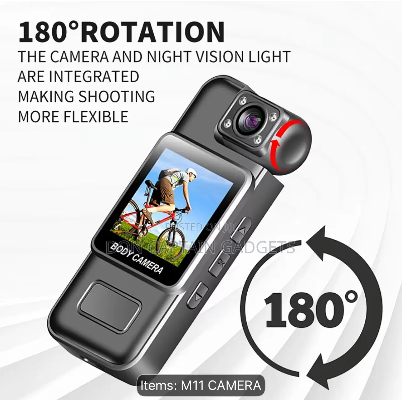M11 Body Cam Mini Full Hd 2mp Rotating Lens Wearable Action Cam